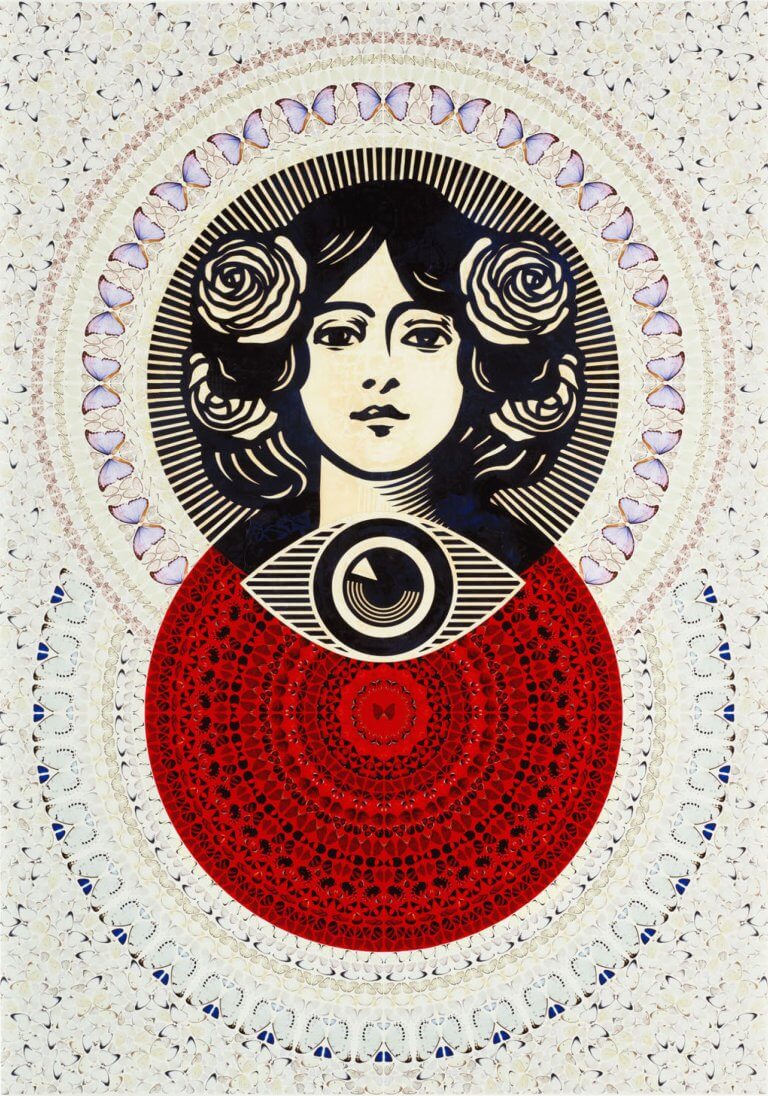 Third Eye Butterfly Mandala (Cream)